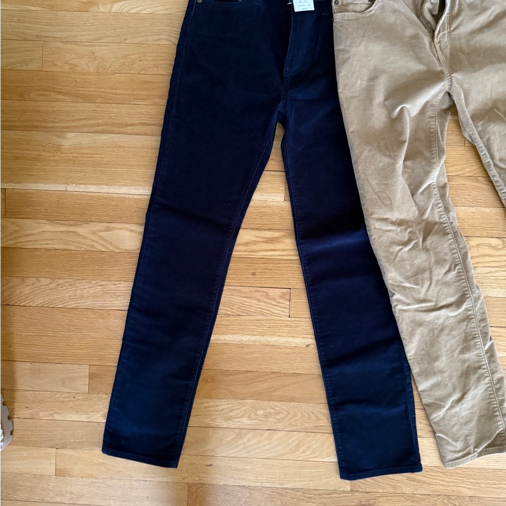 JCrew Crewcust  Blue and Tan Corduroy  Set
